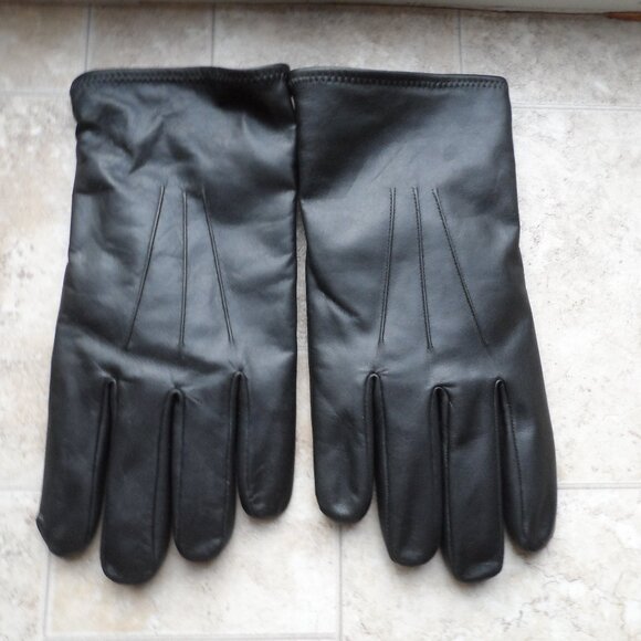 Faux Leather black men gloves - size 12 NEW - Picture 1 of 4